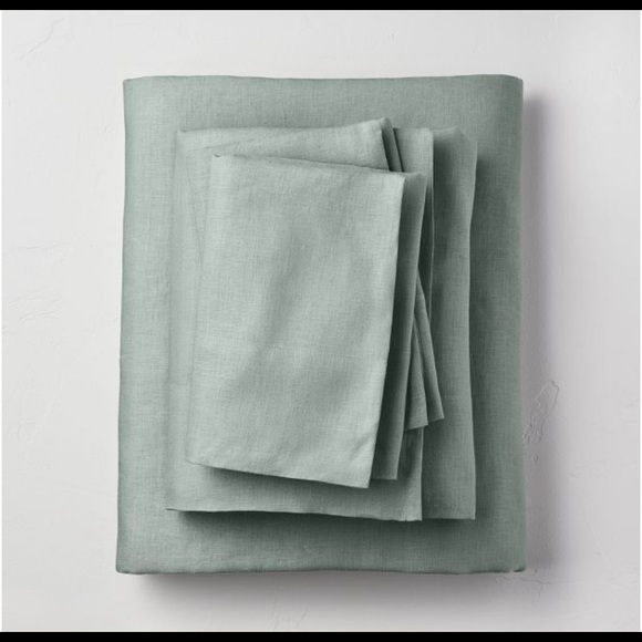 Casaluna Bedding Casaluna 0 Washed Linen Solid Queen Sheet Set Sage